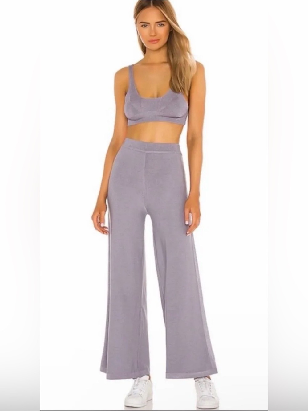 Free People| ‘Show Off’ Cropped Knit Set (Lavender)